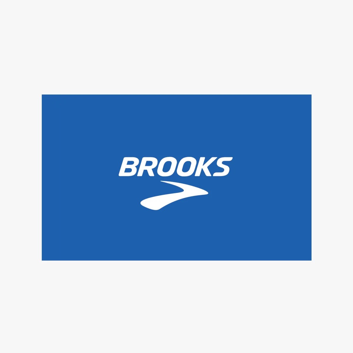 Brooks running logo on a grey background