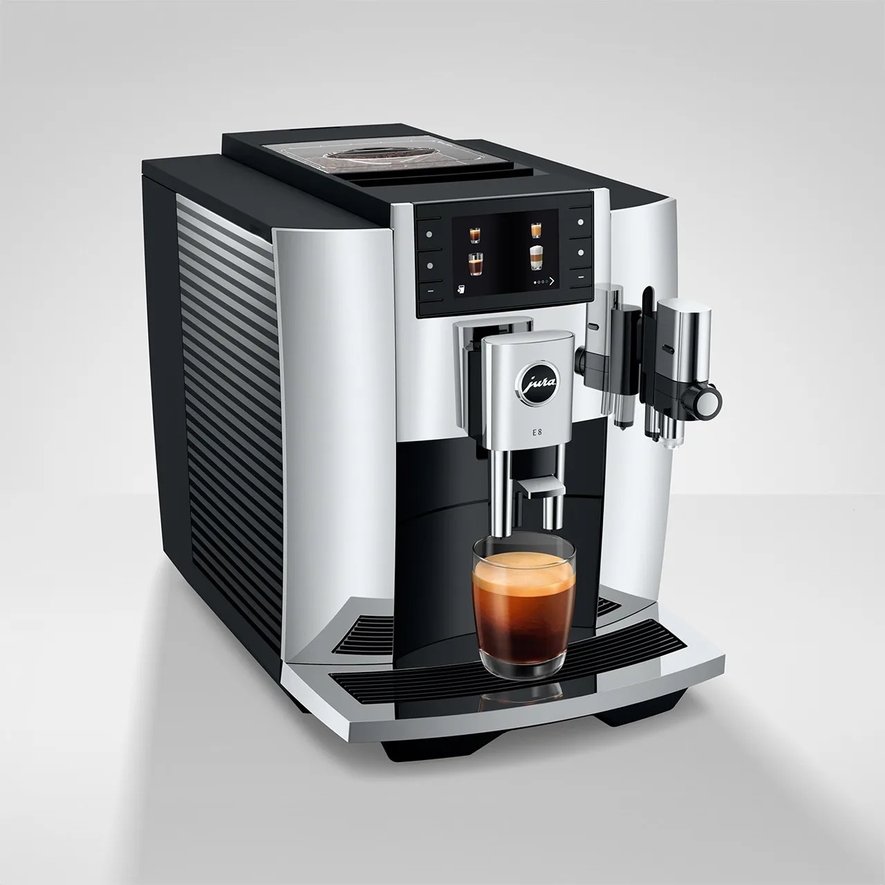 espresso machine on white background with deep shadow