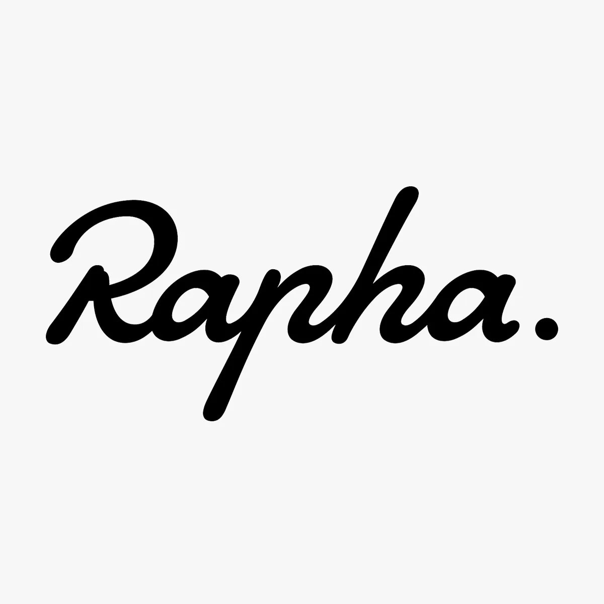 Rapha brand logo on grey background