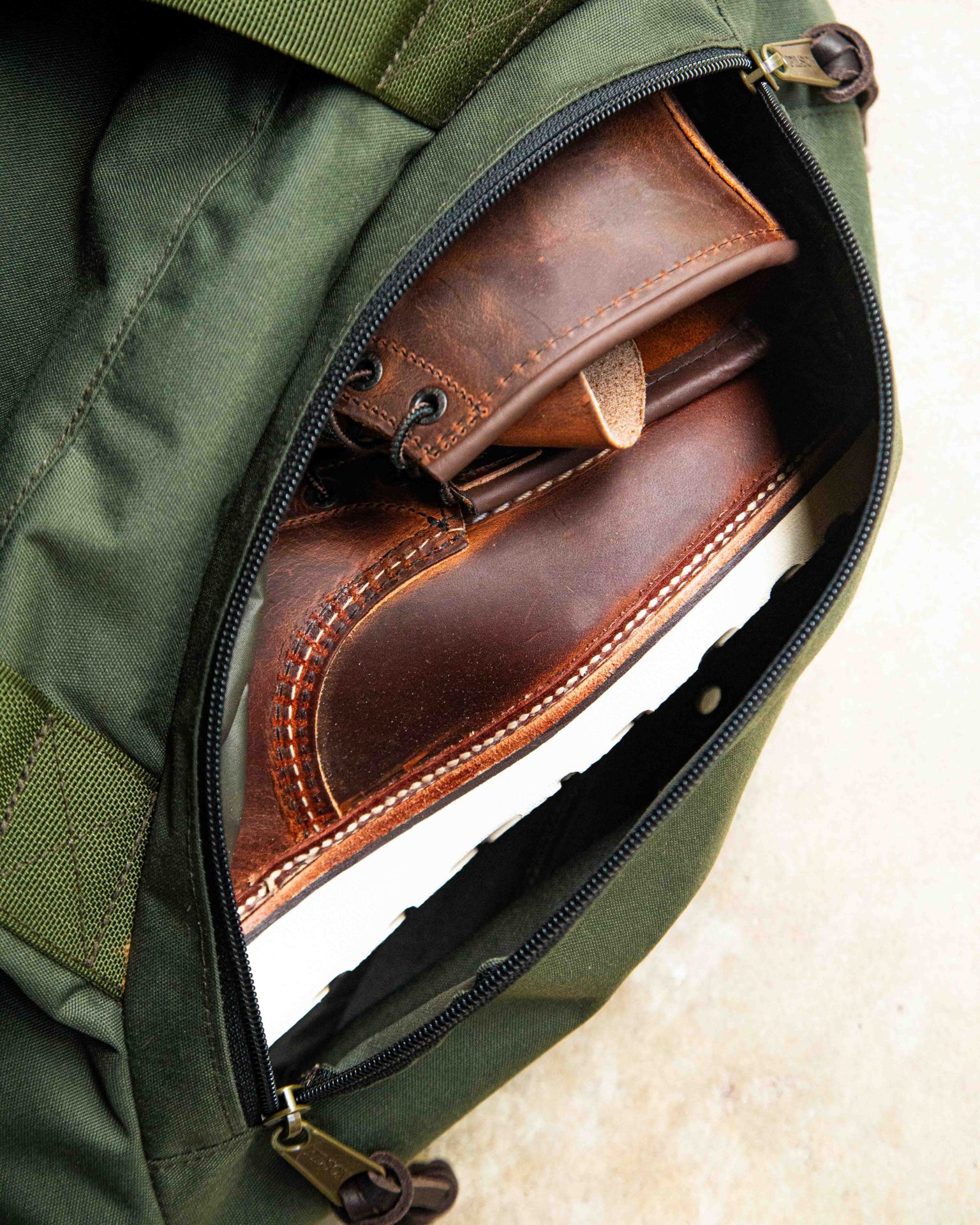 green duffel bag