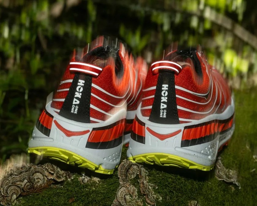 red hoka shoe