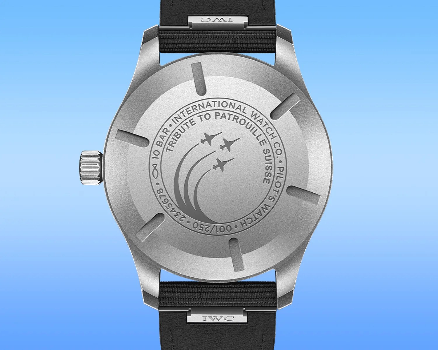 the caseback of an iwc watch