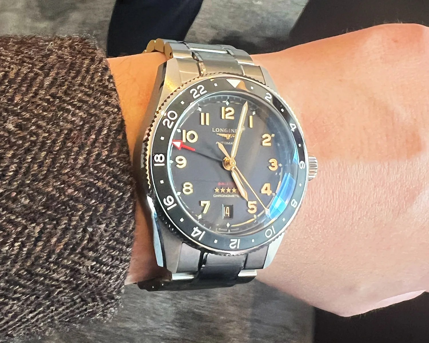 longines watch on a mans wrist