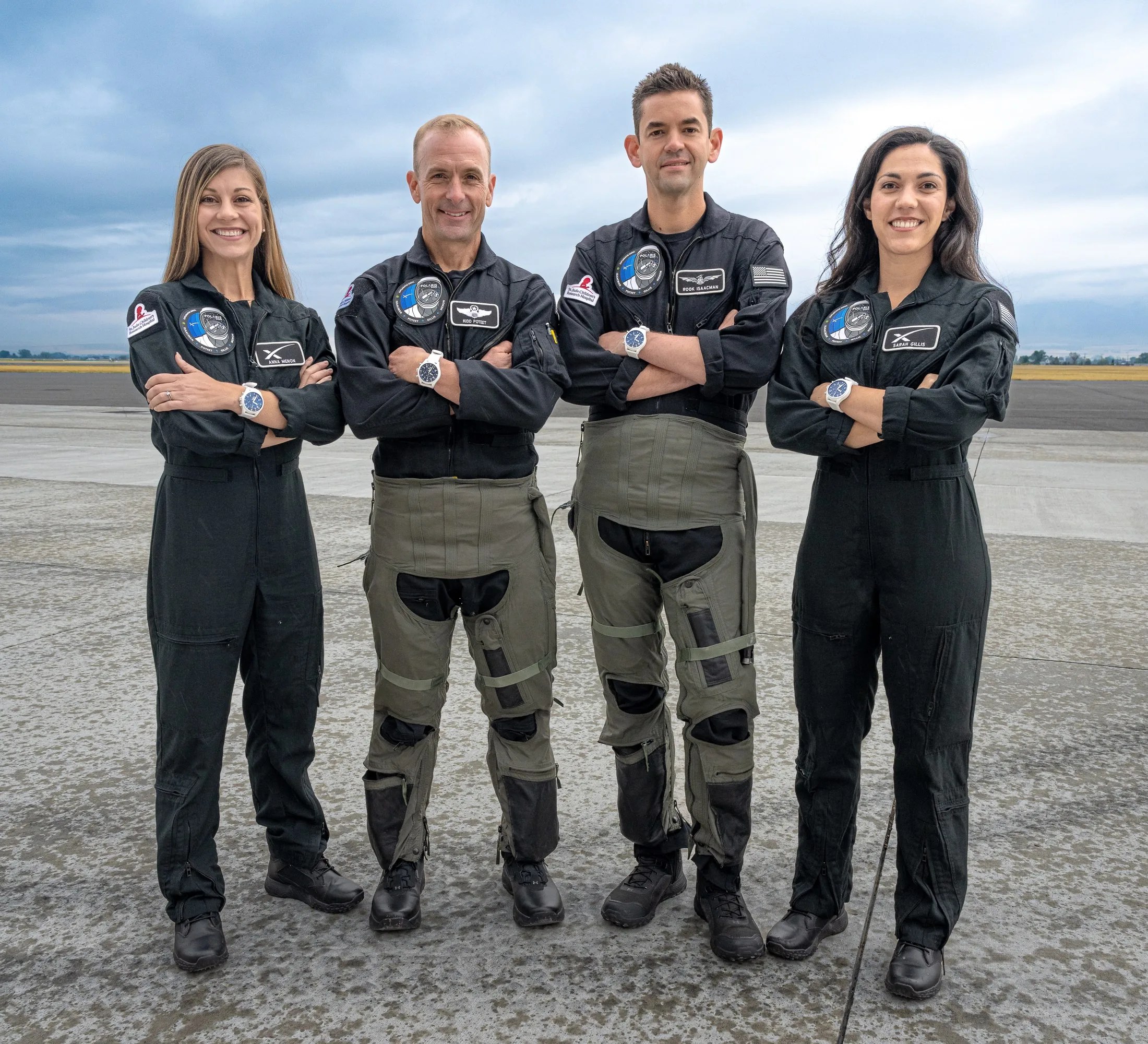 the four crew members of the polaris dawn space mission