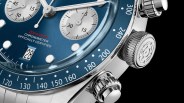 closeup of tudor chronograph watch dial