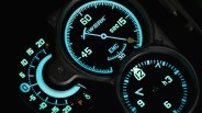 closeup of a lumed urwerk watch dial