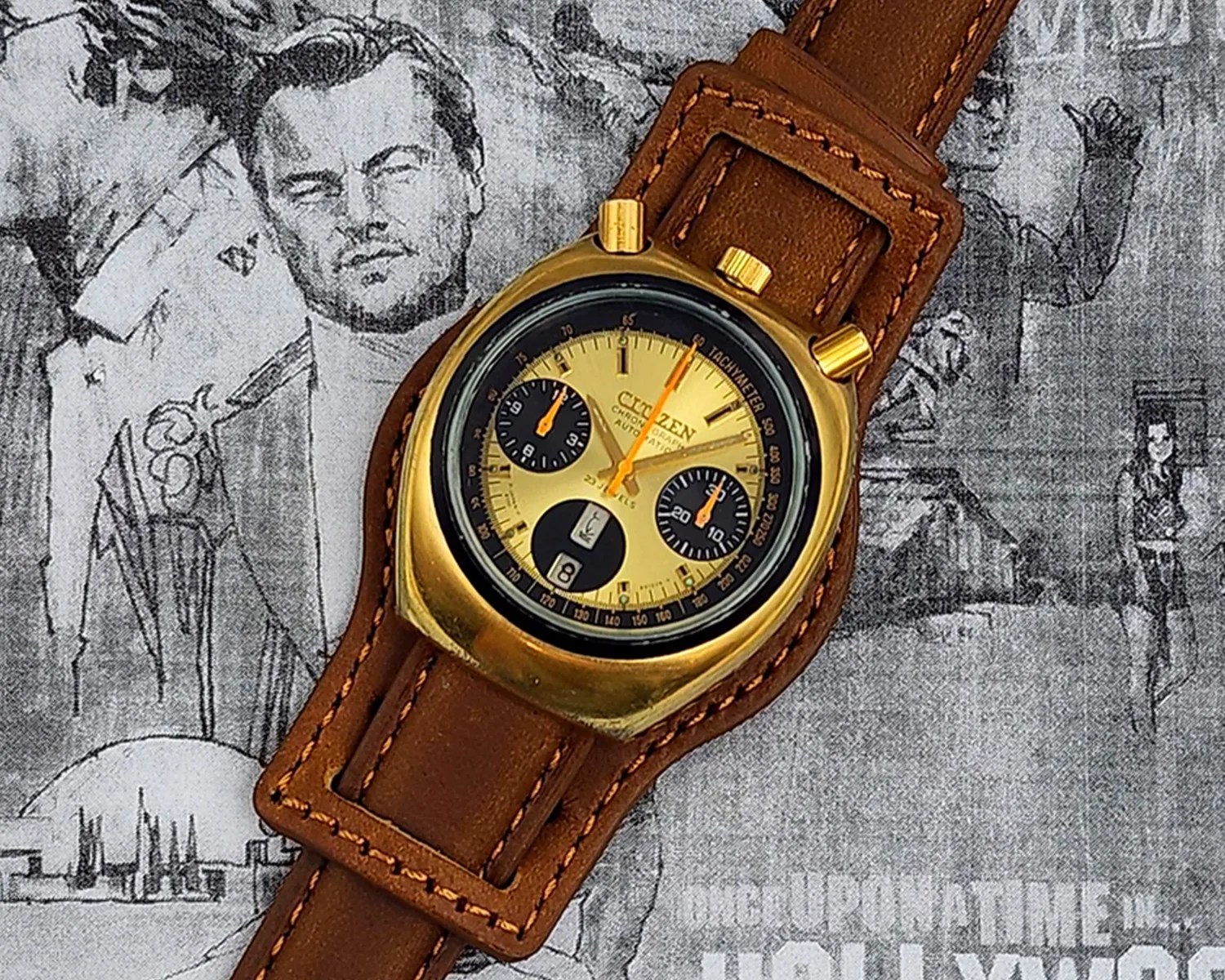 a vintage citizen chronograph watch