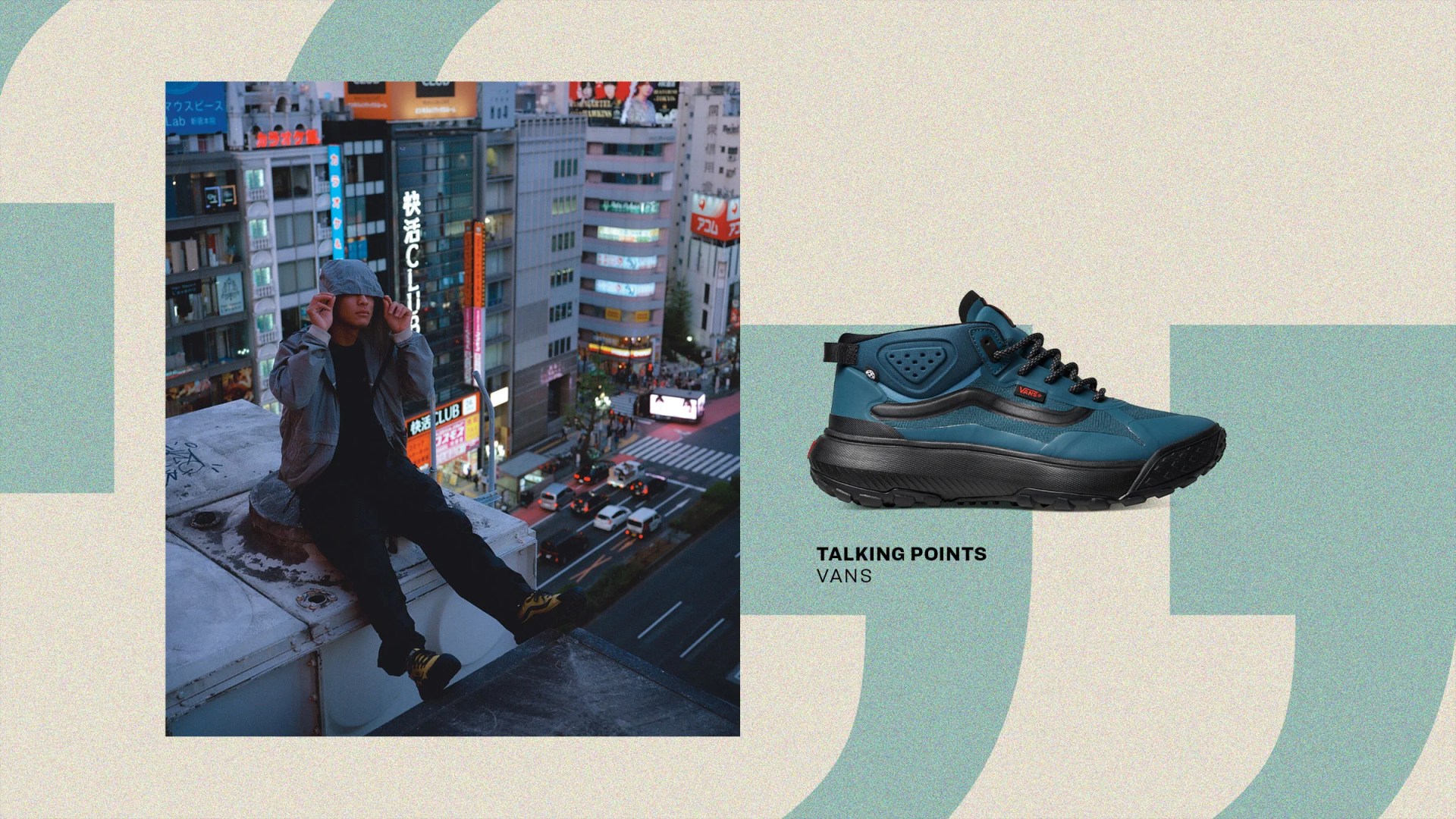 talking points man wearing vans MTE Crosspath shoes