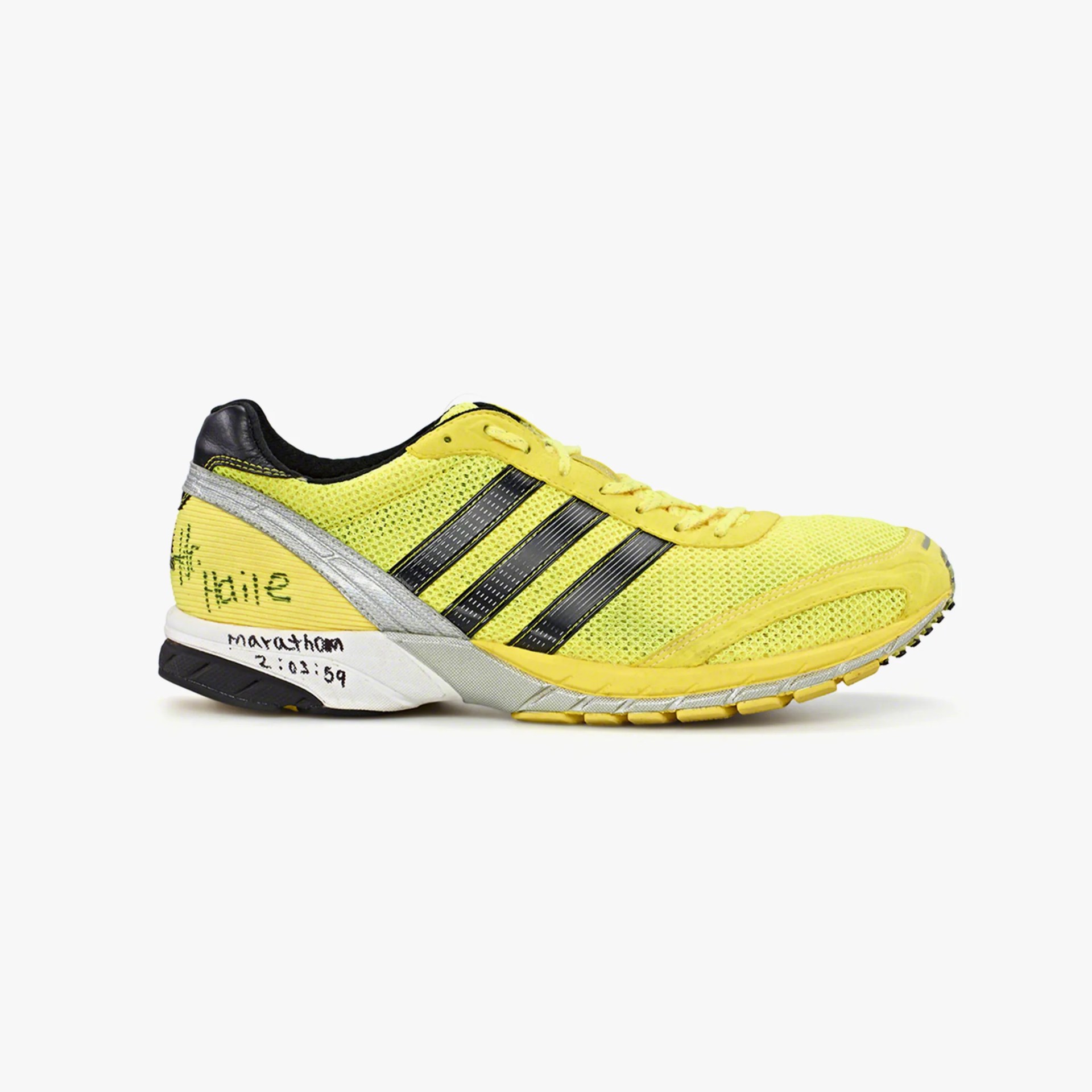 vintage yellow adidas running shoe