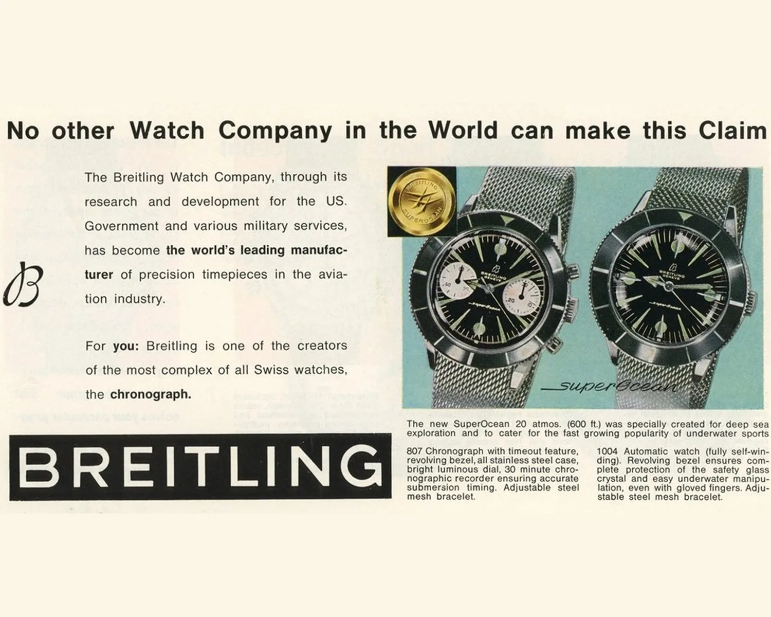 vintage breitling watch ad