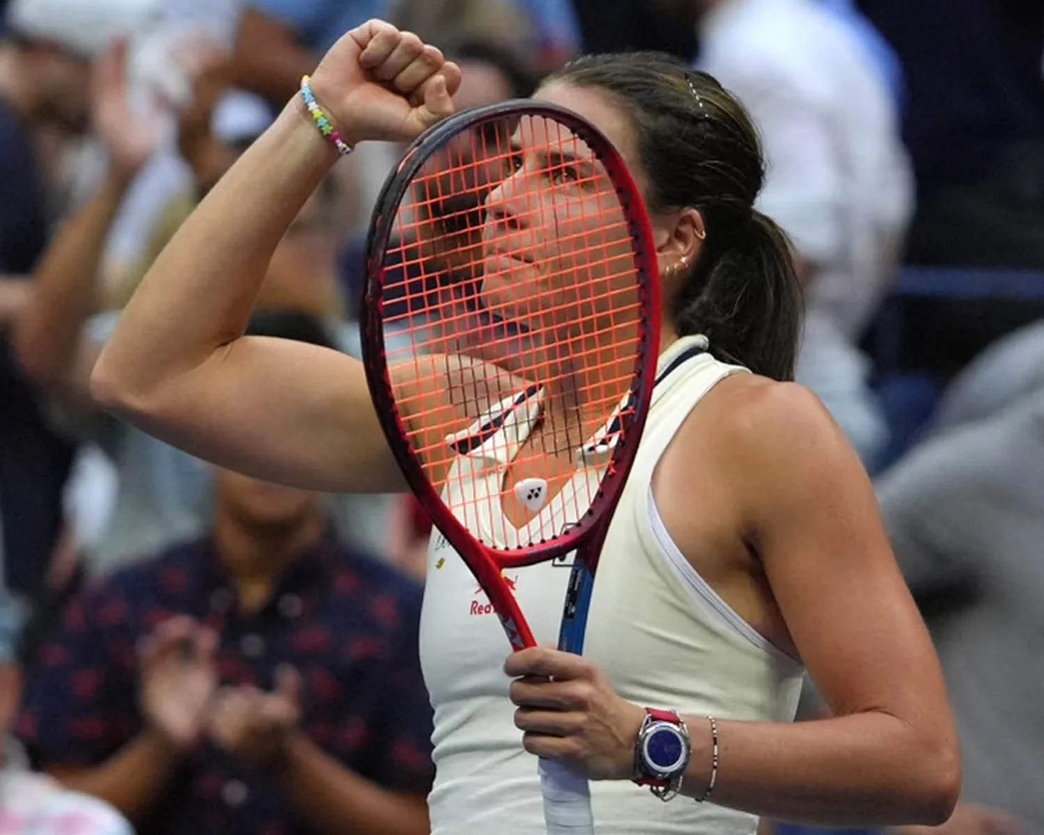 emma navarro plays tennis while wearing a de bethune watch