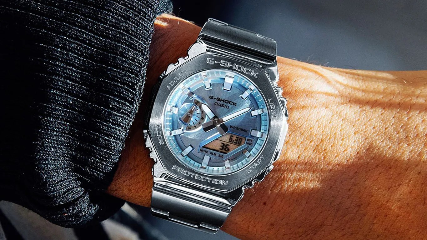 g shock watch on a mans wrist