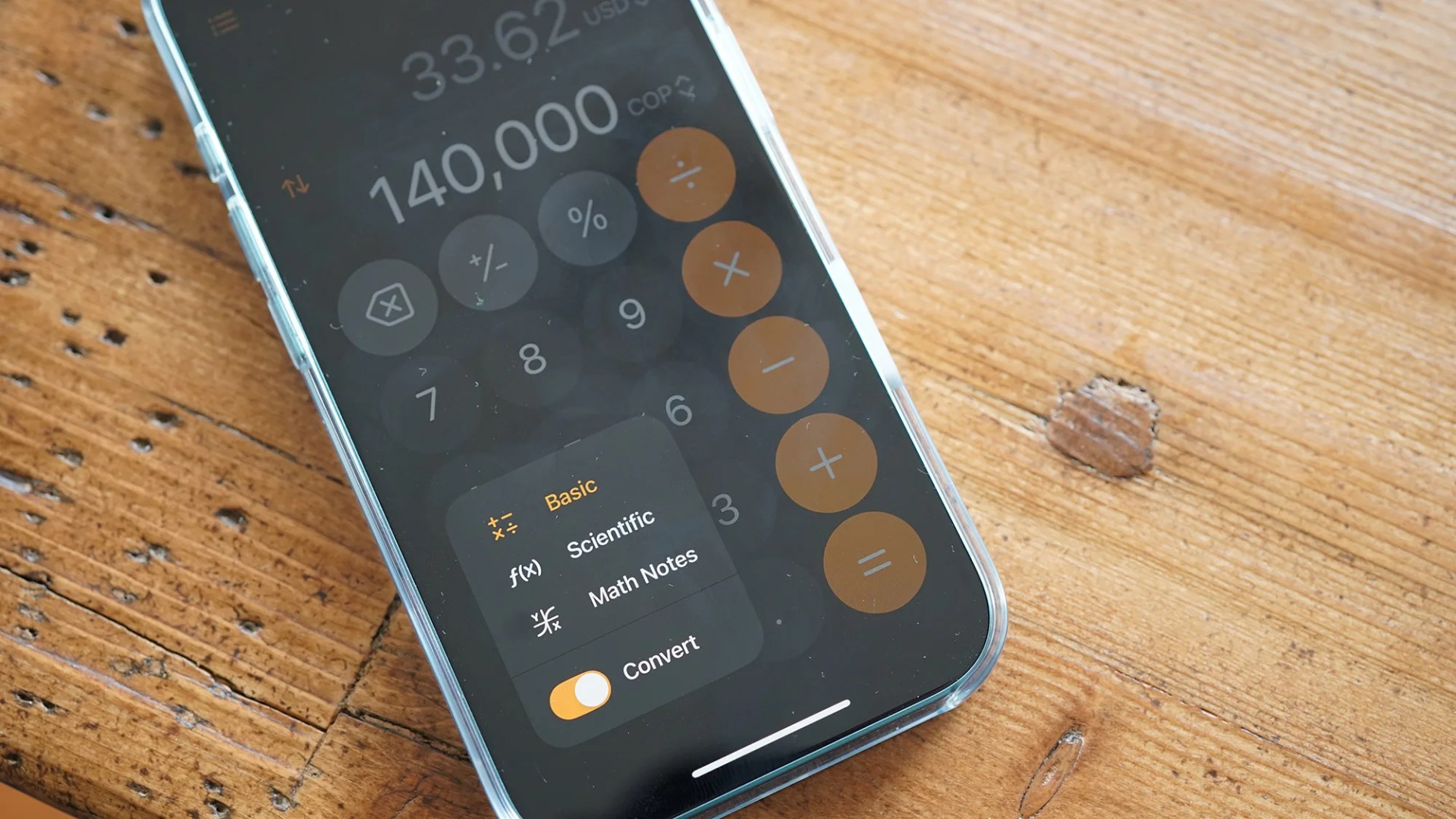 iOS 18 Calculator conversions
