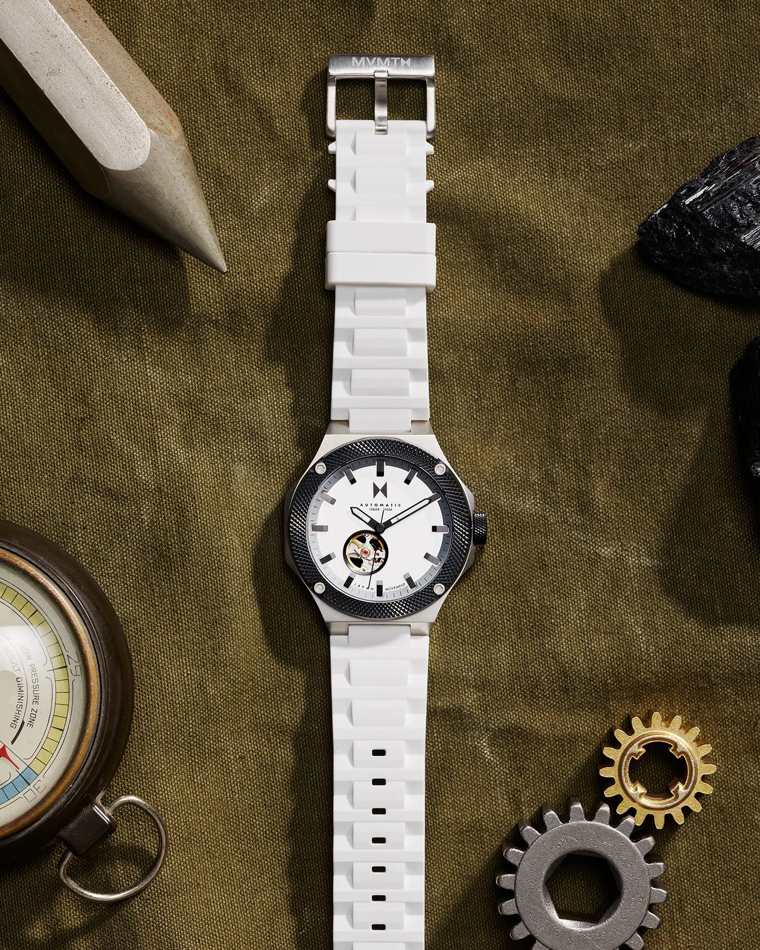 watch on canvas with gears