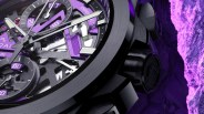 closeup of a skeletonized norqain watch dial