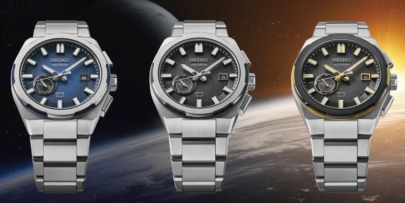three seiko watches in outer space