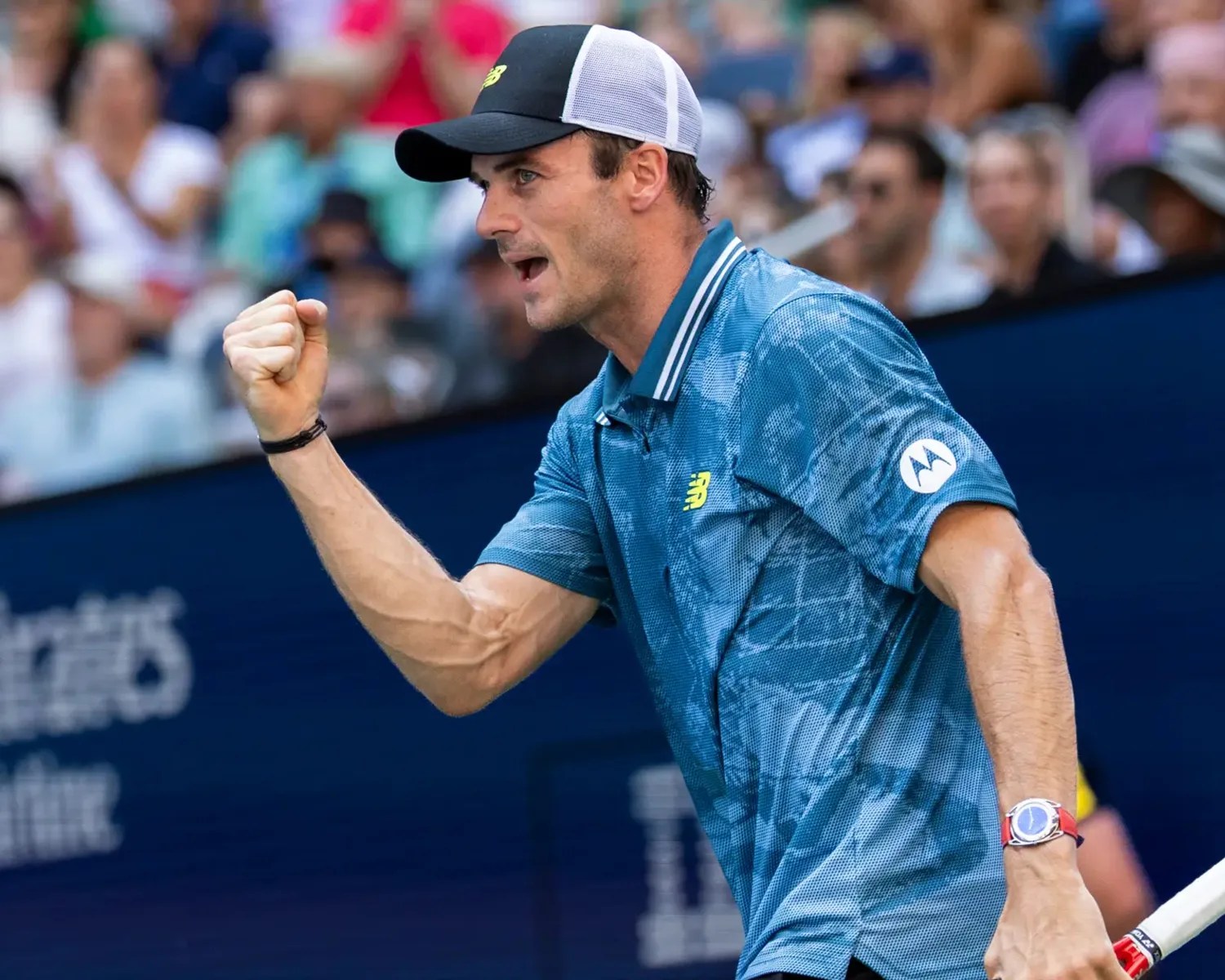 tommy paul plays tennis while wearing a de bethune watch