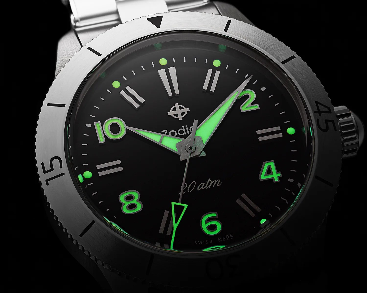 zodiac watch glowing in the dark