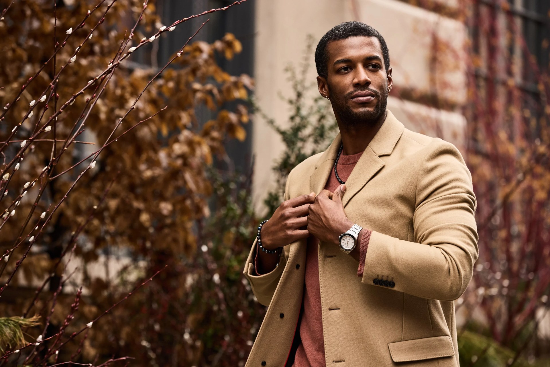 man wearing bulova watch