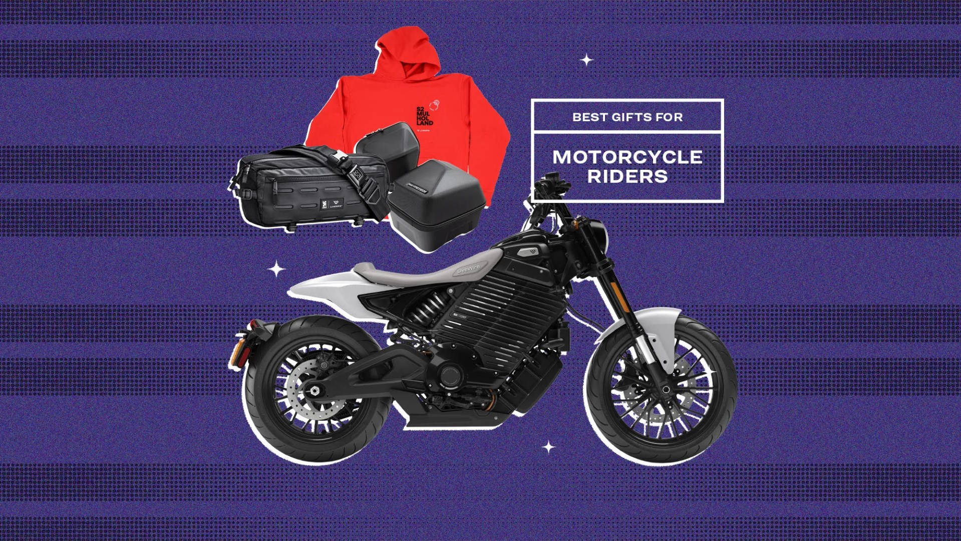 best gifts for motorcycle riders livewire motorcycle, sweater, side sling