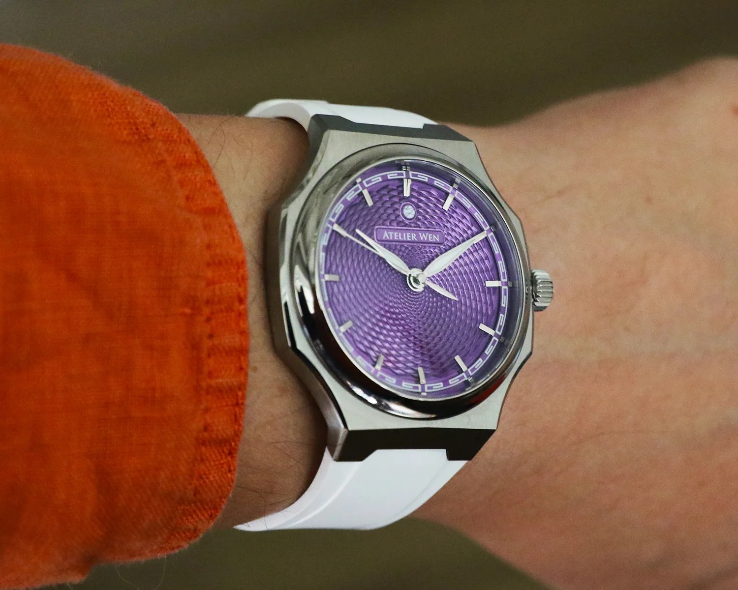 atelier wen watch on a mans wrist
