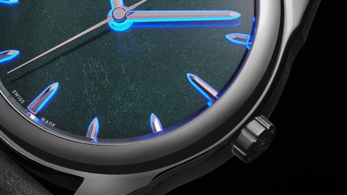 closeup of an awake watch dial