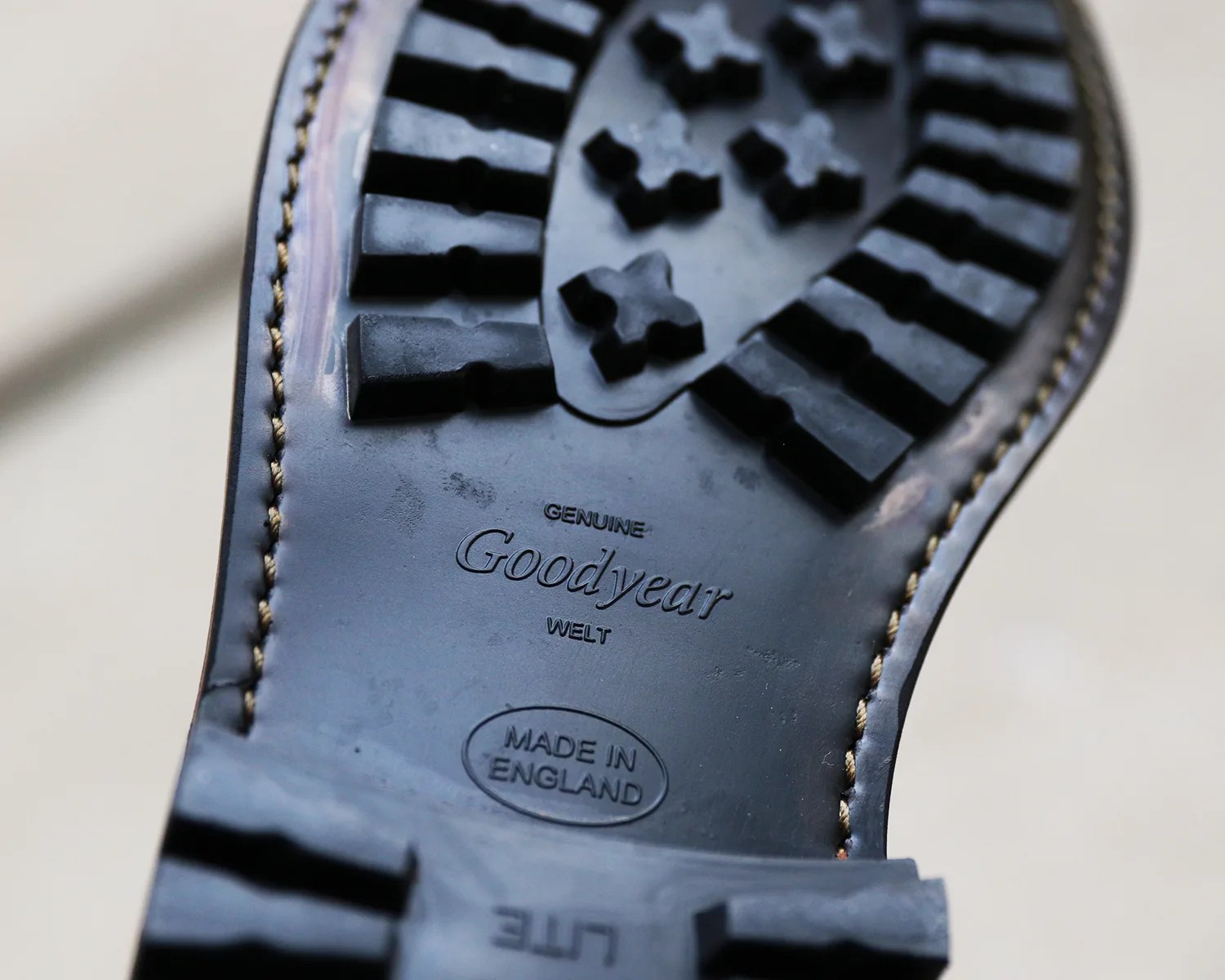 the rubber outsole of a billy reid x oak street boot