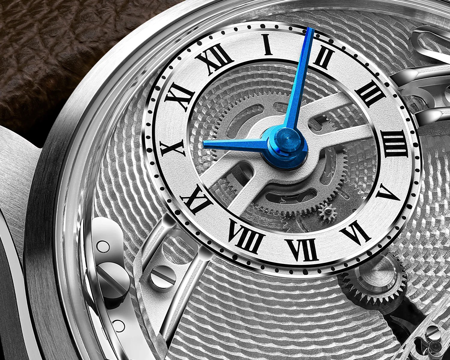 a closeup of a a christopher ward bel canto watch dial