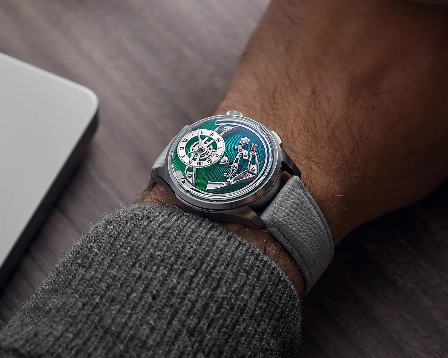 a christopher ward bel canto watch on a mans wrist