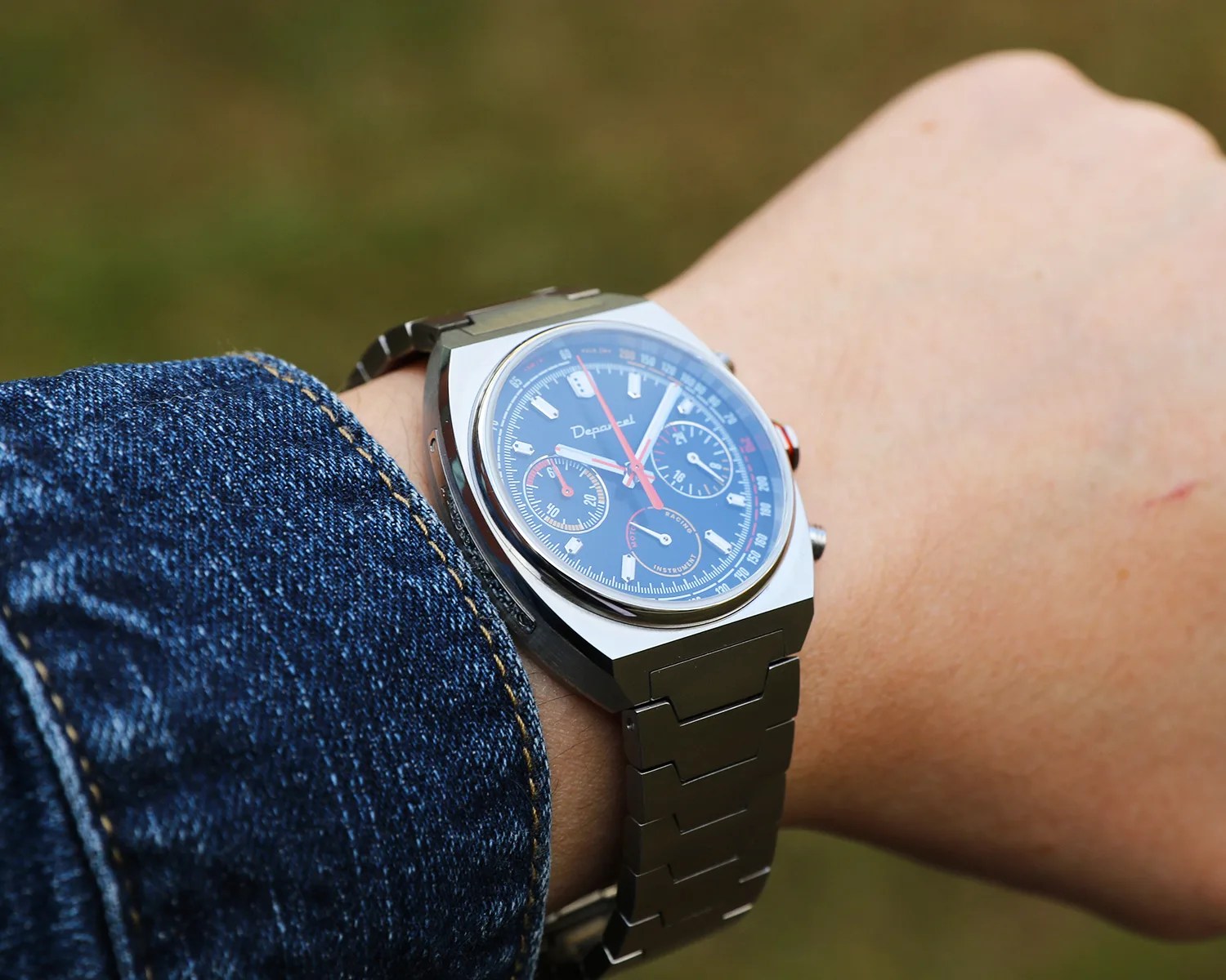 depancel watch on a mans wrist