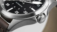 closeup of a hamilton pilot watch