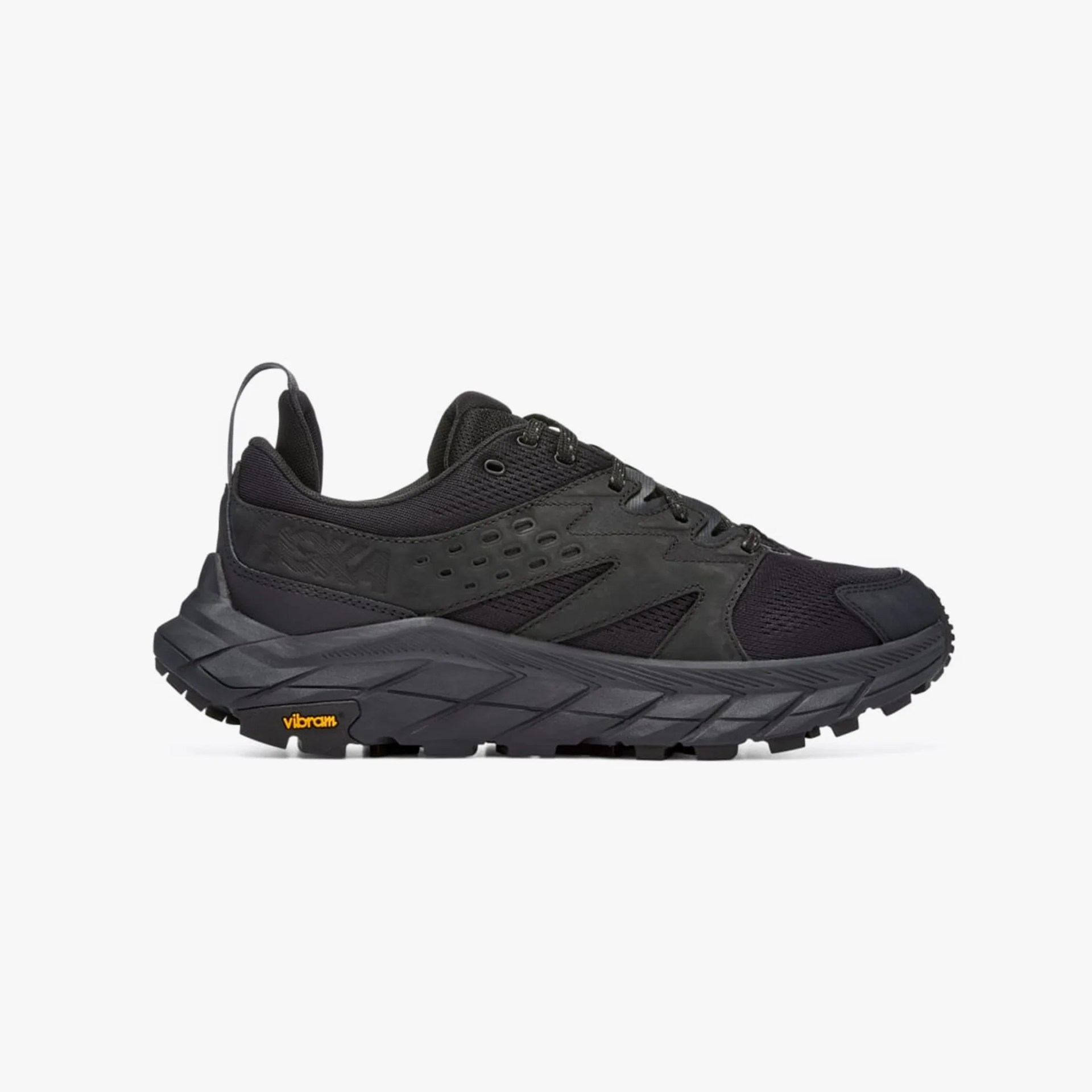 black hoka hiking shoe