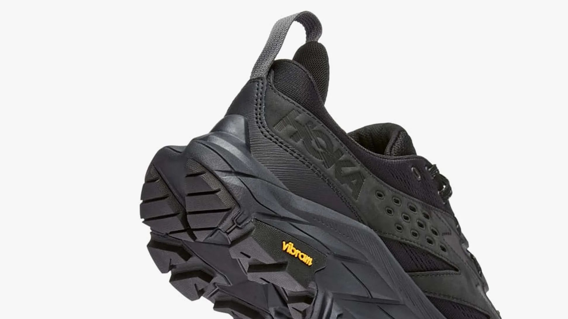 black hoka hiking shoe