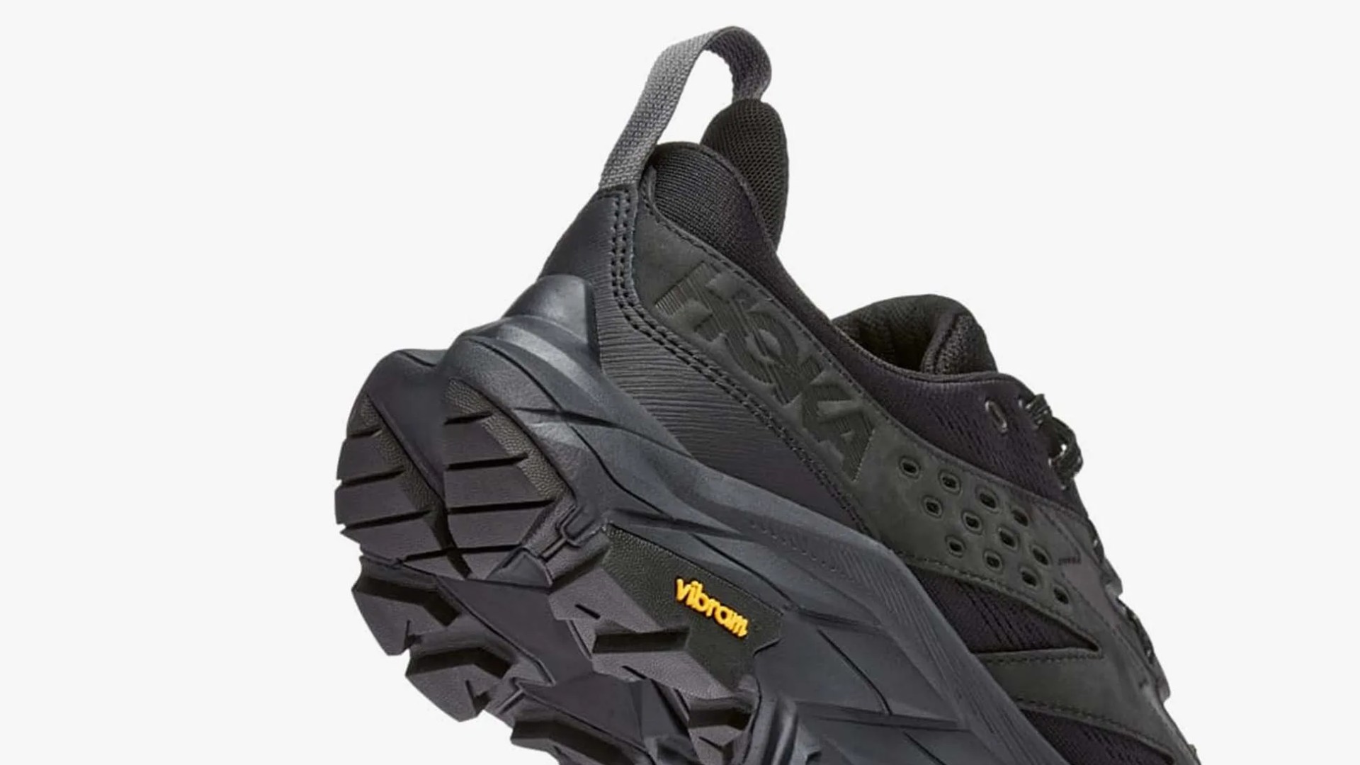 black hoka hiking shoe