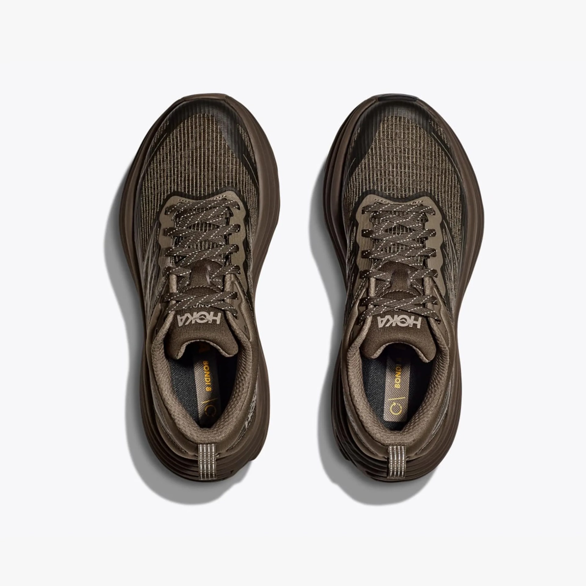 brown hoka shoe