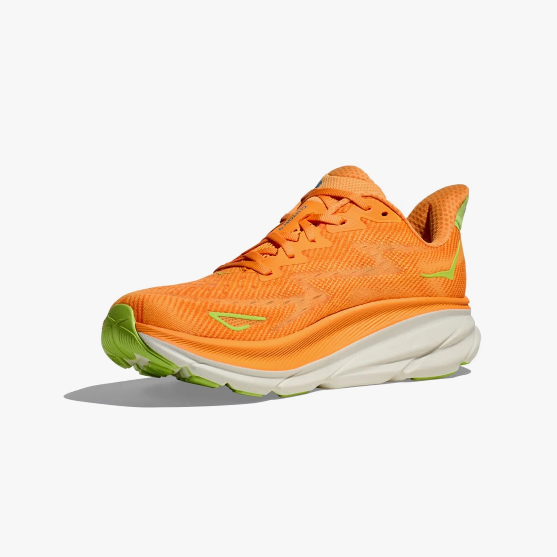 orange Hoka running shoe