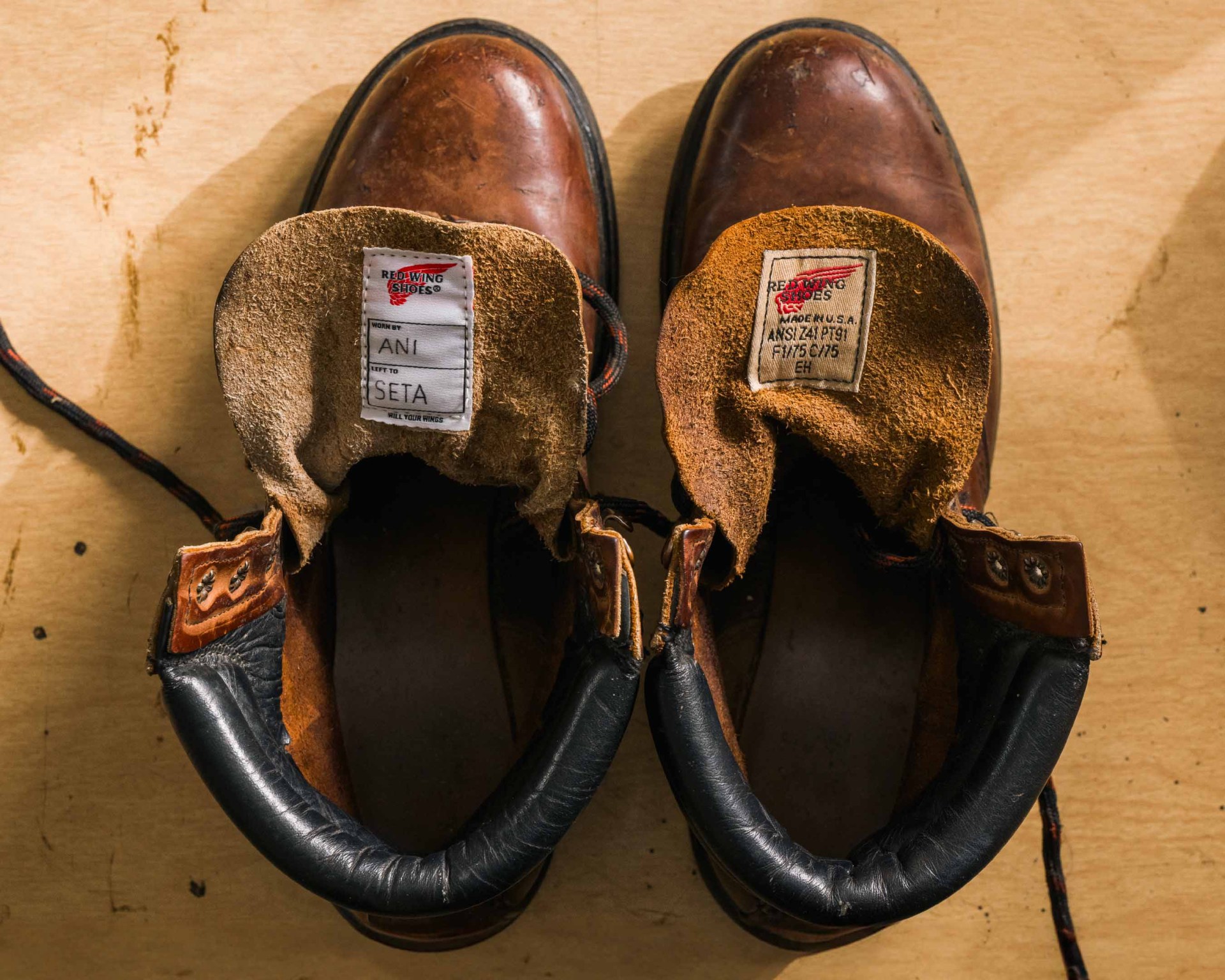 red wing tag in boot