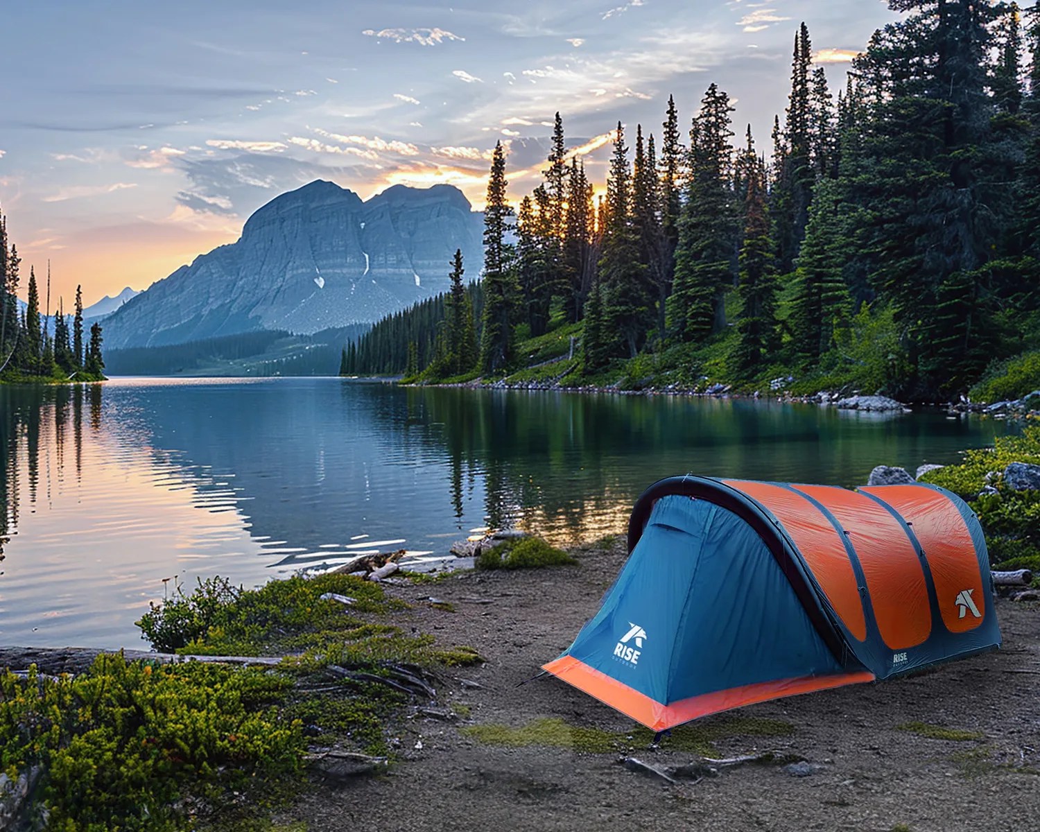 rise outdoor airnest lake and mountain view