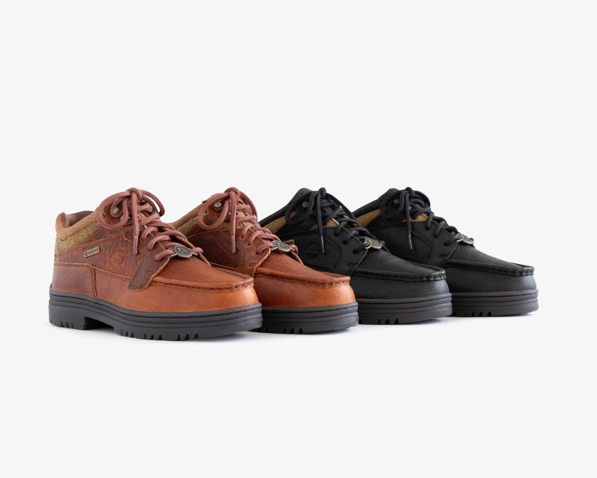 brown and black timberland boots