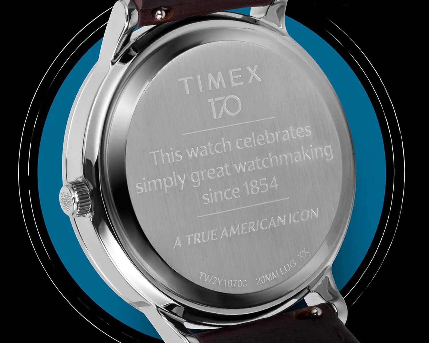 a timex watch caseback featuring an engraving