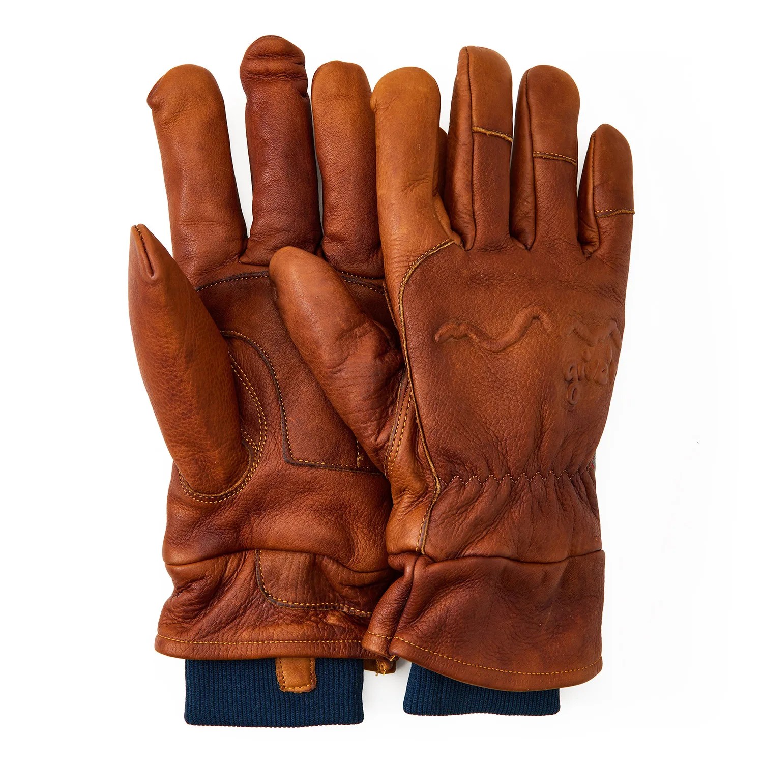 pair of leather winter gloves