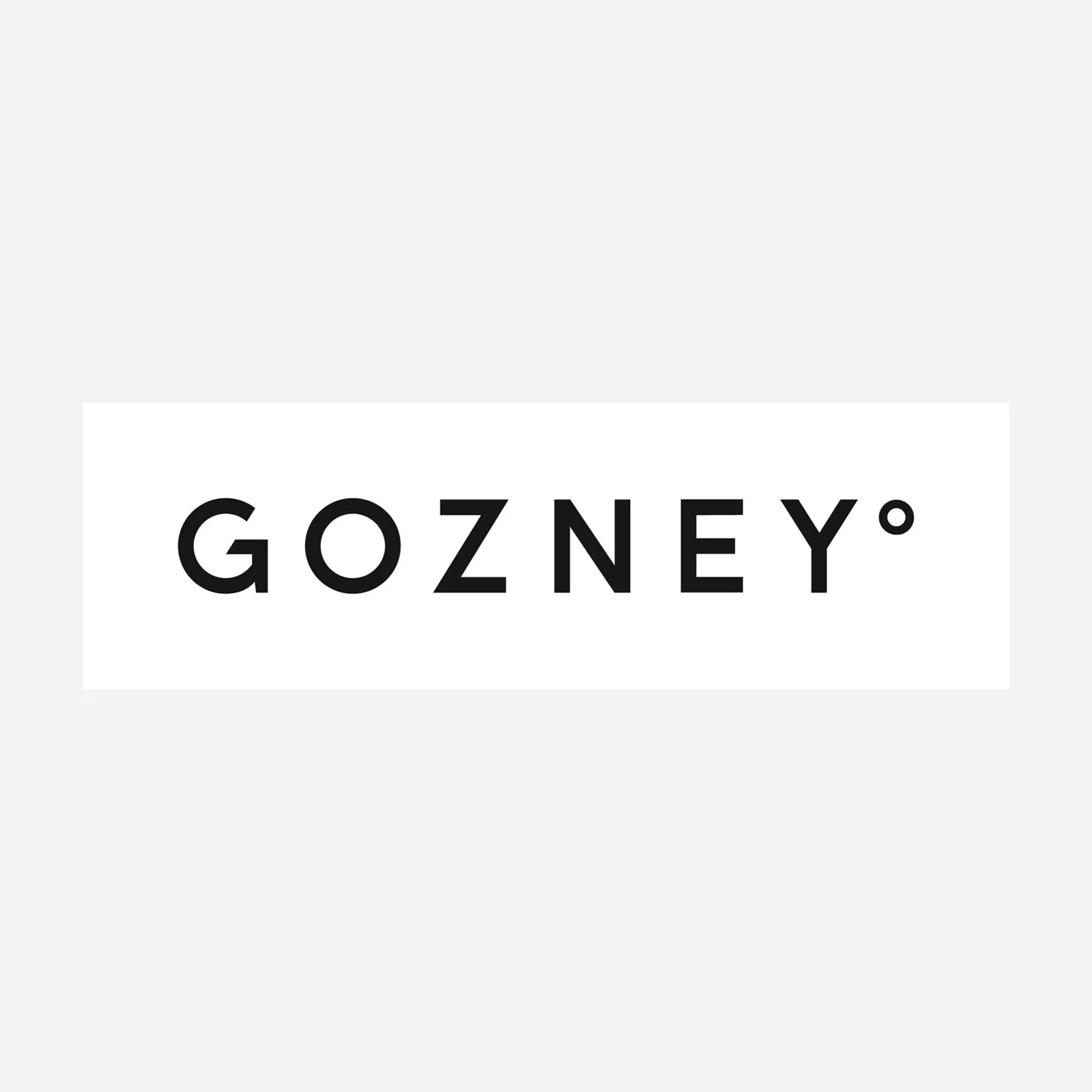 The Gozney wordmark in black shown within a white rectangle.
