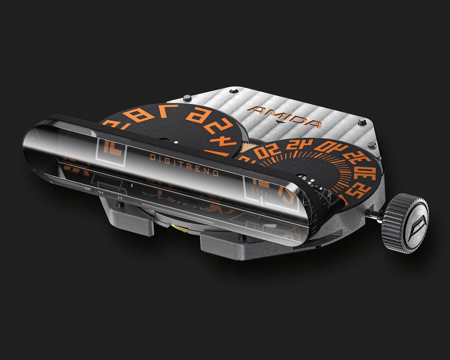 the movement of an amida digitrend watch
