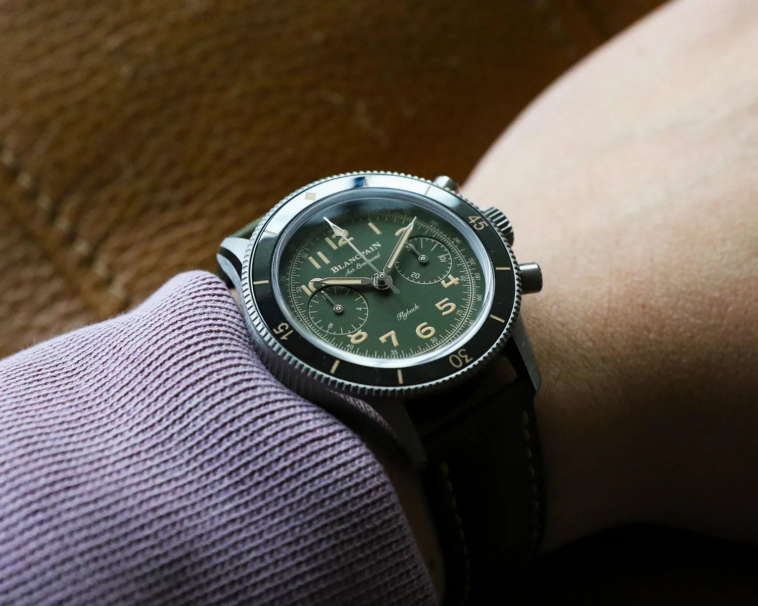 a blancpain chronograph watch on a wrist