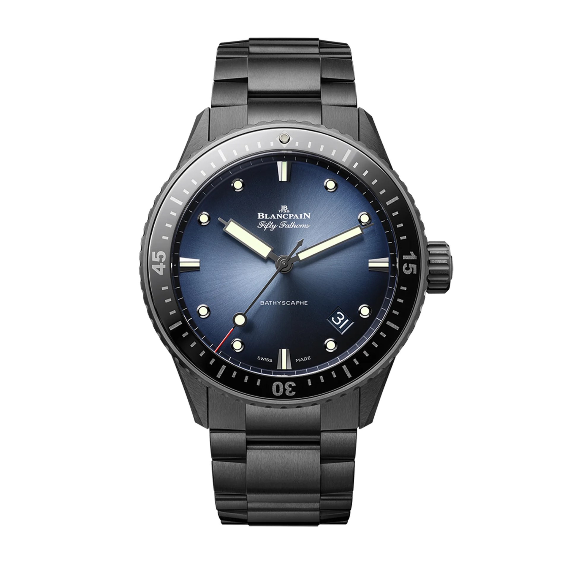 a blancpain fifty fathoms ceramic dive watch