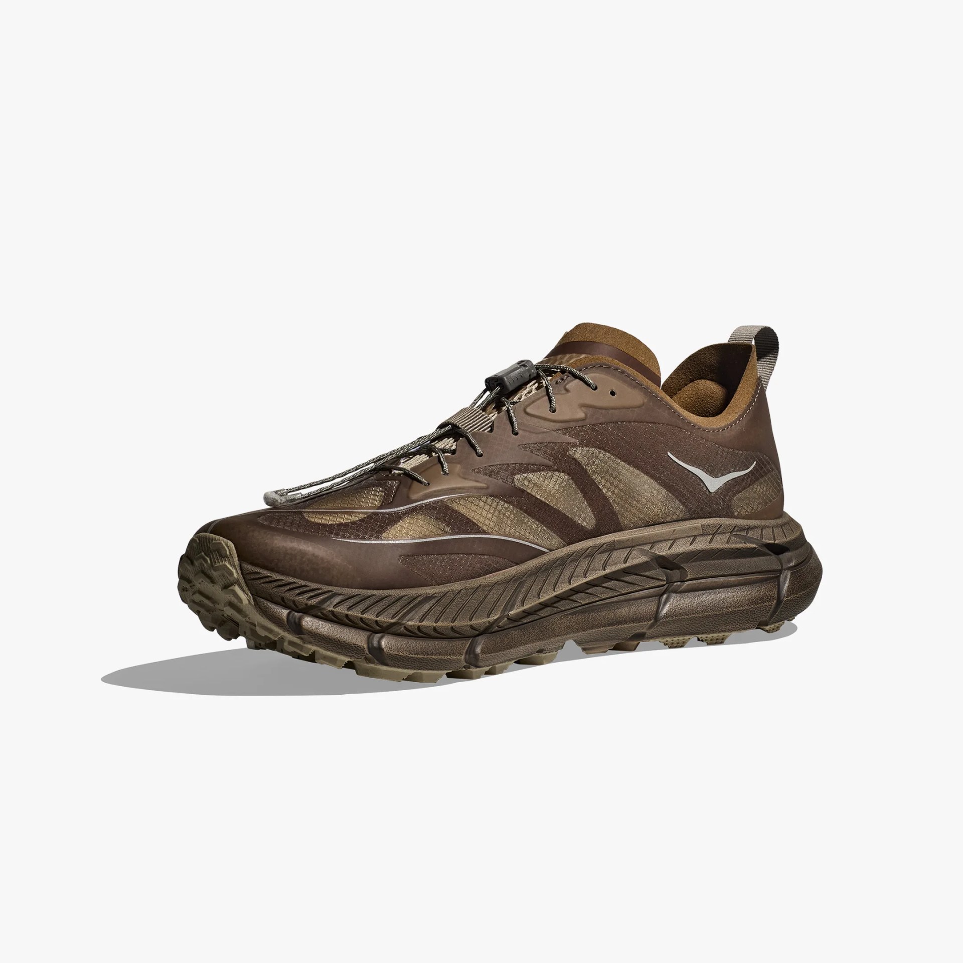 brown hoka shoe