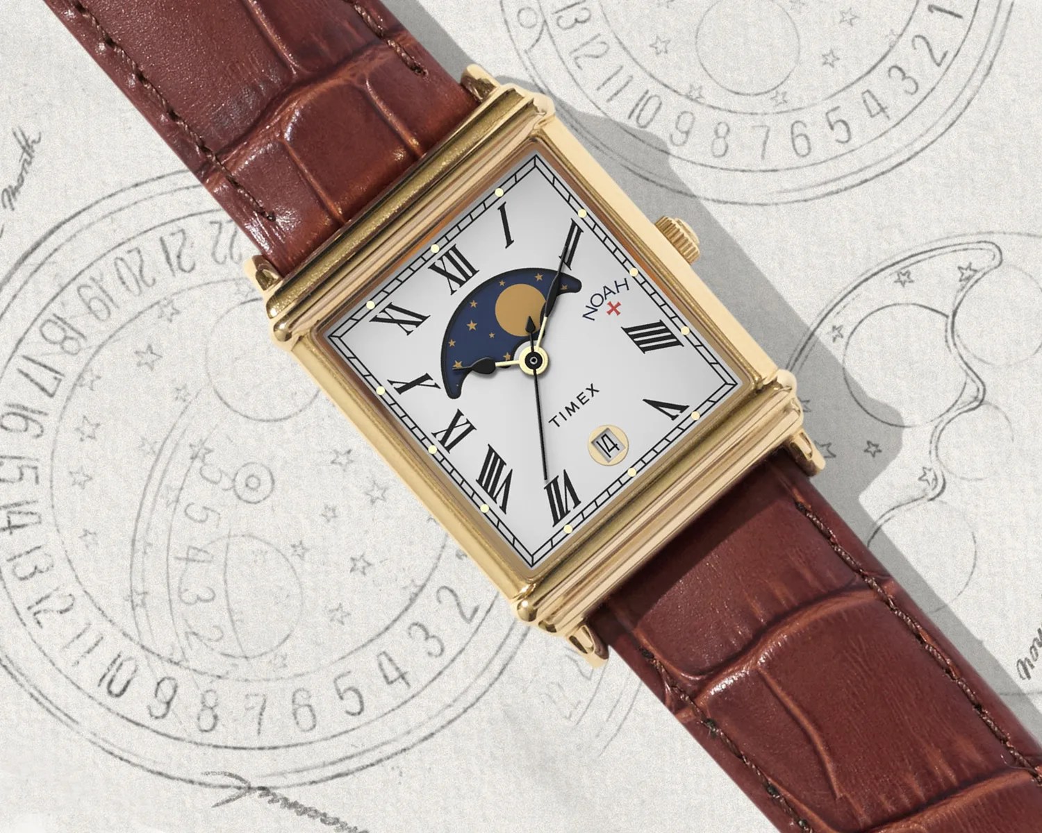 a timex x noah moonphase dress watch