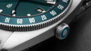 a closeup of a timex x the james brand gmt watch