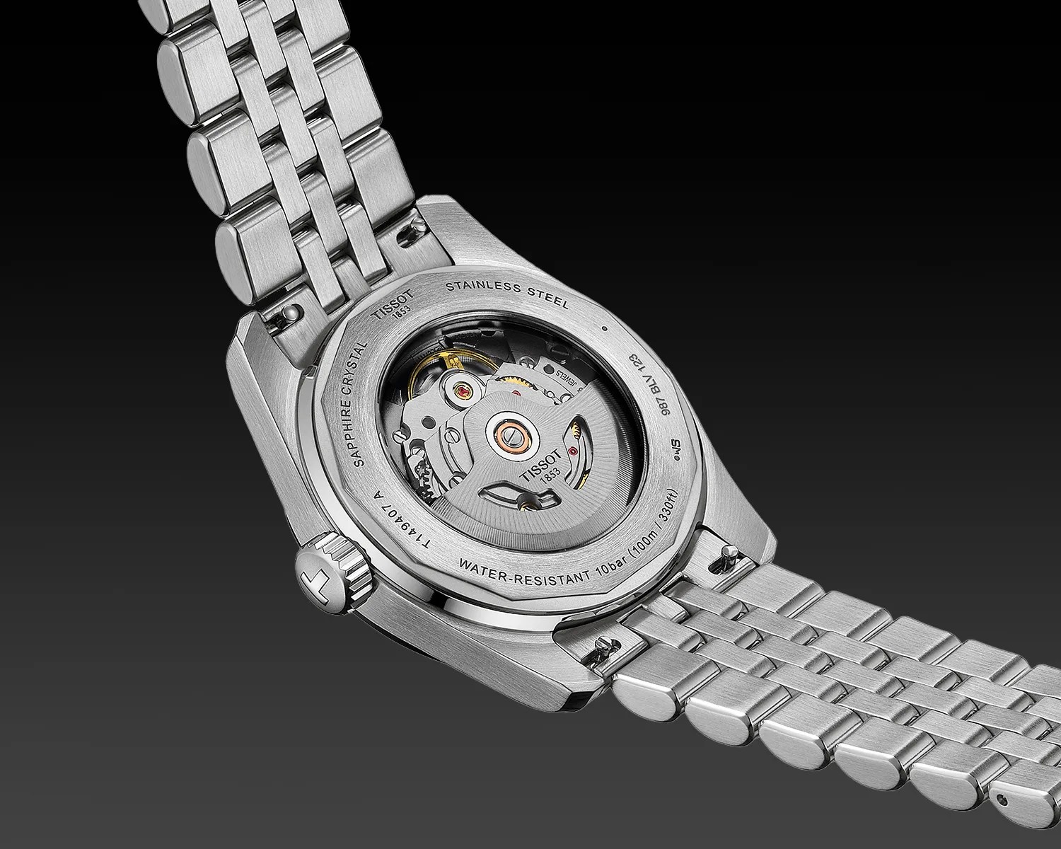 a tissot pr516 watch caseback showing the powermatic 80 movement