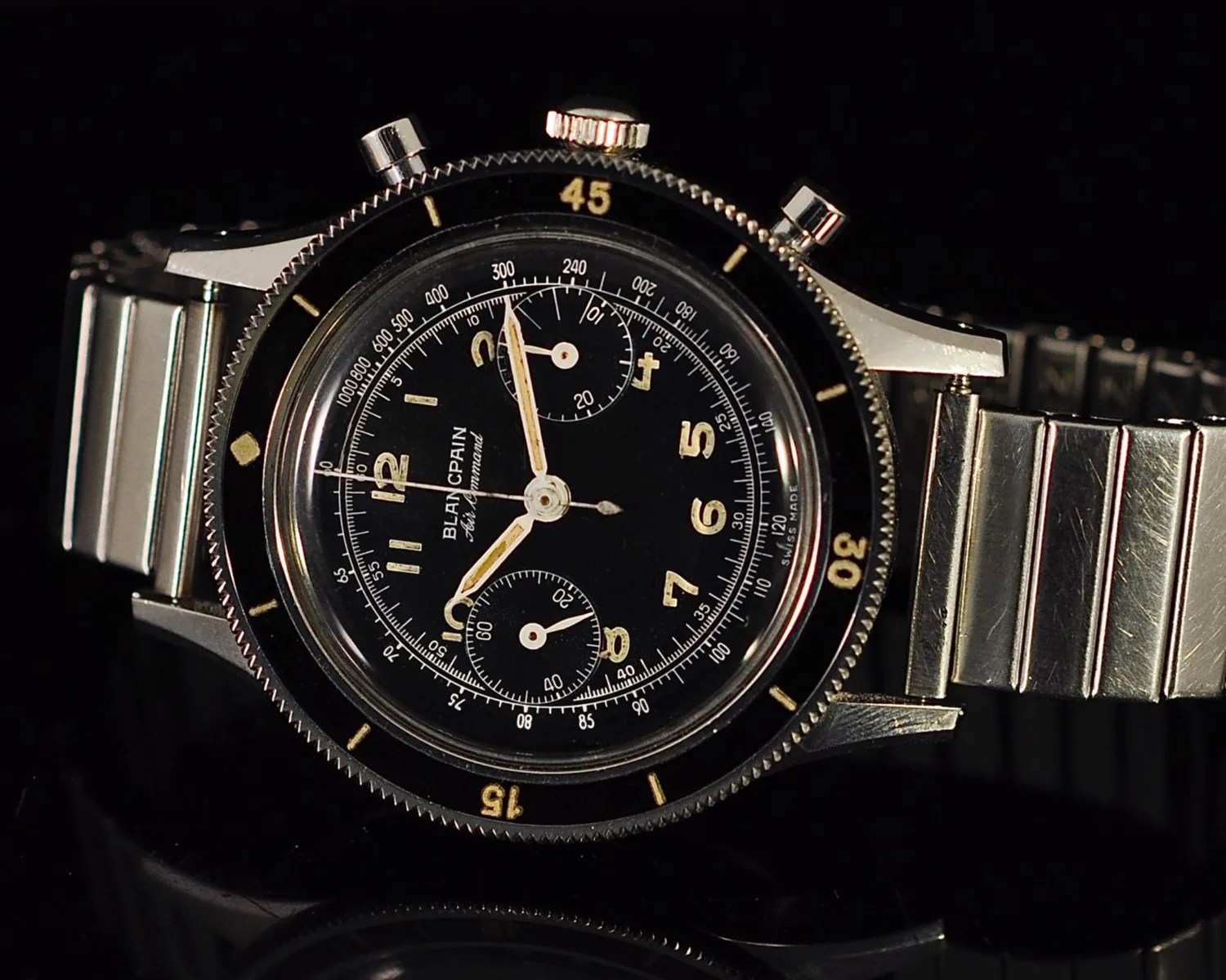 a vintage blancpain air command chronograph watch
